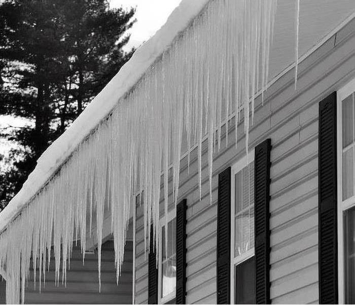 Ice on snow covered roof in Maryville TN.